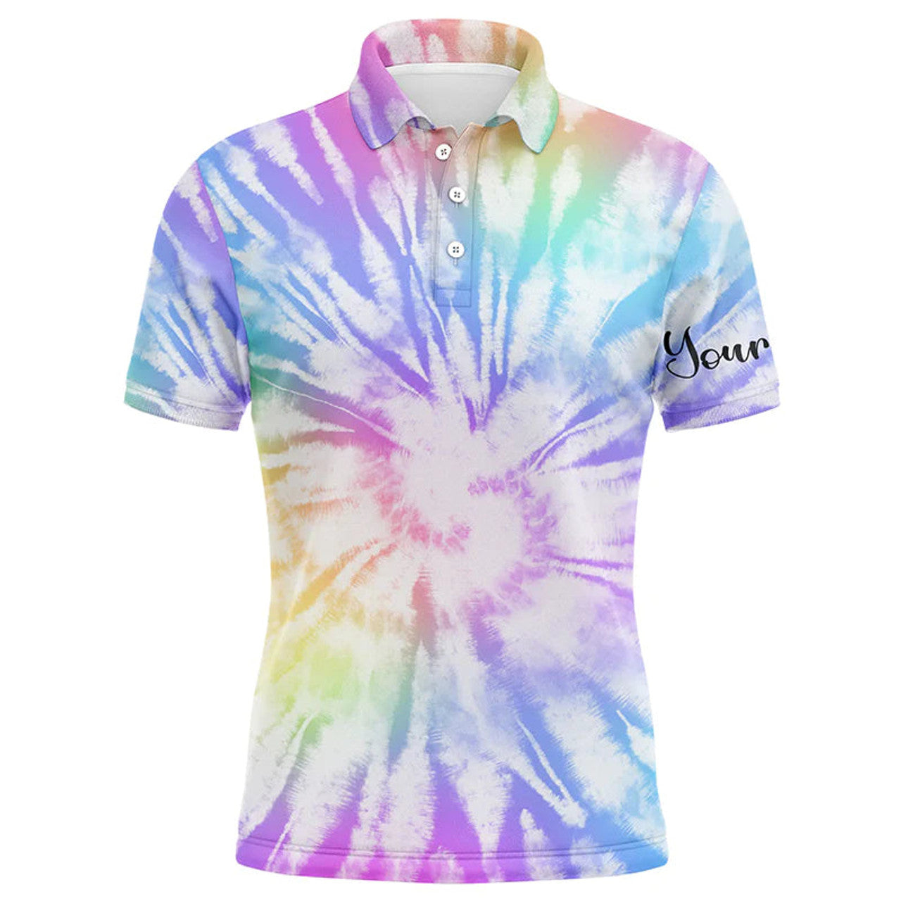Personalized Golf Shirt Watercolor Tie Dye Gift for Men Husband Men's Polo Shirt