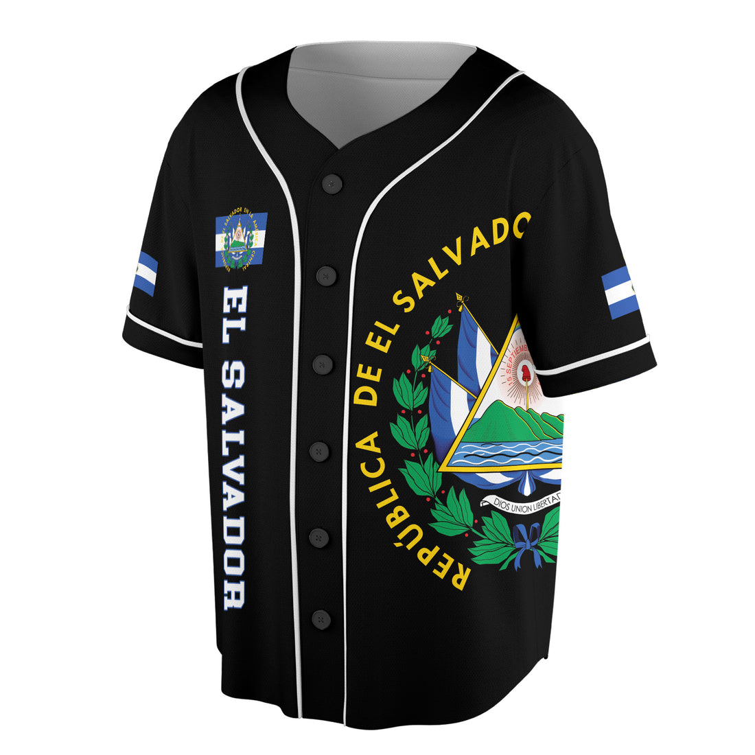 Personalized Name Black El Salvador Baseball Jersey Shirt S-5XL