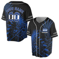 Personalized Honduras Flag Coat of Arms Symbol Dark Blue Baseball Jersey S-5XL