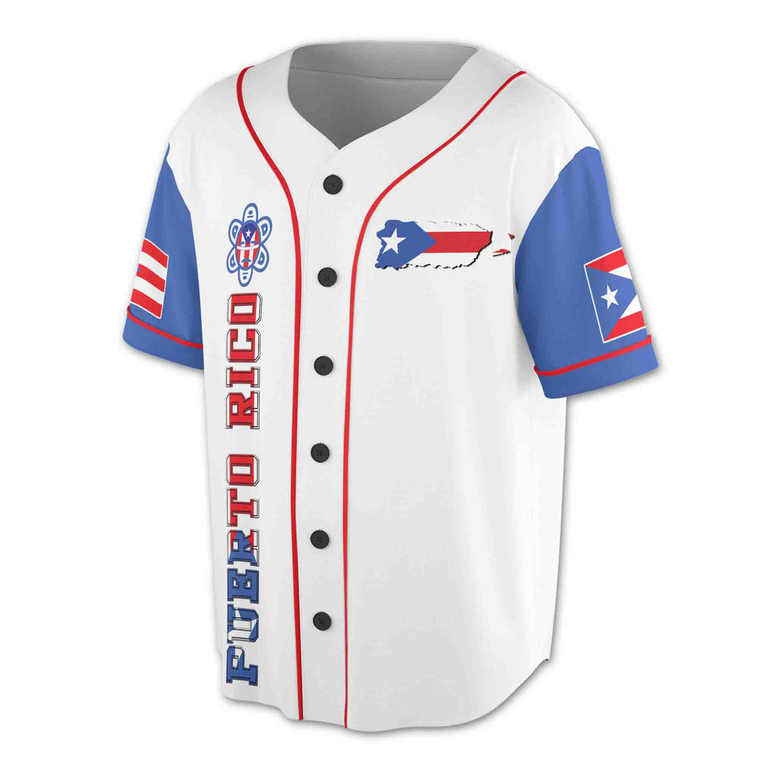 Custom Name Puerto Rico Puerto Rican Flag Sun Taino Baseball Jersey S-5XL