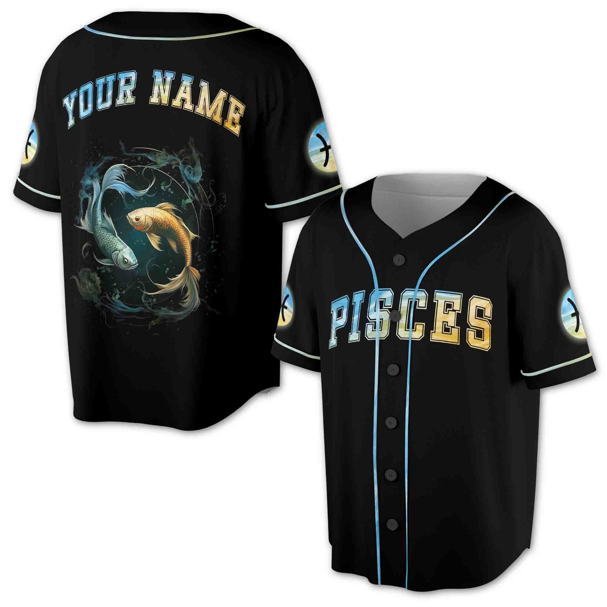 Custom Pisces Baseball Jersey S-5XL, Pisces Horoscope Gift Idea, Birthday Gift Baseball Jersey S-5XL