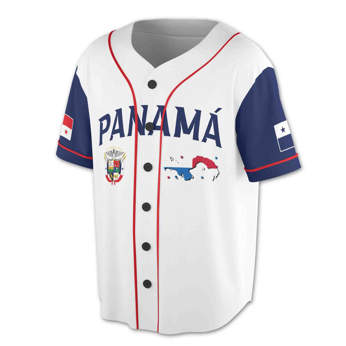 Custom Name Number Panama Flag Coat Of Arms Baseball Jersey S-5XL