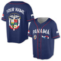 Custom Name Panama Flag Coat Of Arms Baseball Jersey S-5XL