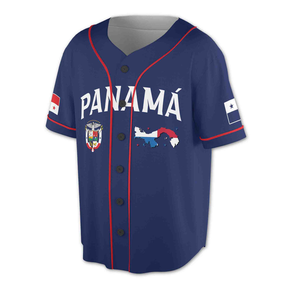 Custom Name Panama Flag Coat Of Arms Baseball Jersey S-5XL