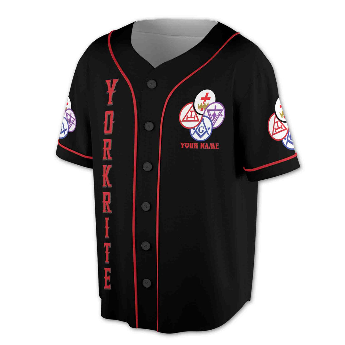 Customize Name Lodge Name York Rite Masonic Freemasonary Freemason Baseball Jersey S-5XL