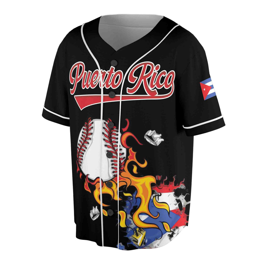 Custom Name Number Baseball Puerto Rico Puerto Rican Flag Baseball Jersey S-5XL