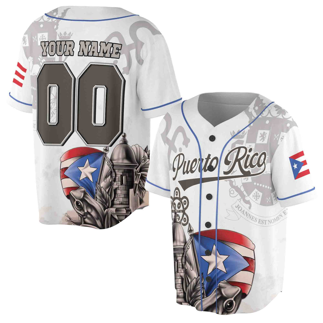 Customize Name Number Frog Puerto Rico Puerto Rican Flag Boricua Spirit Baseball Jersey S-5XL
