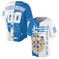 Personalized Name Number Greece Flag Coat of Arms Baseball Jersey S-5XL