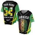 Personalized Name Number Jamaica Flag Lion Crocodile Coat of Arms Patriotic Baseball Jersey S-5XL