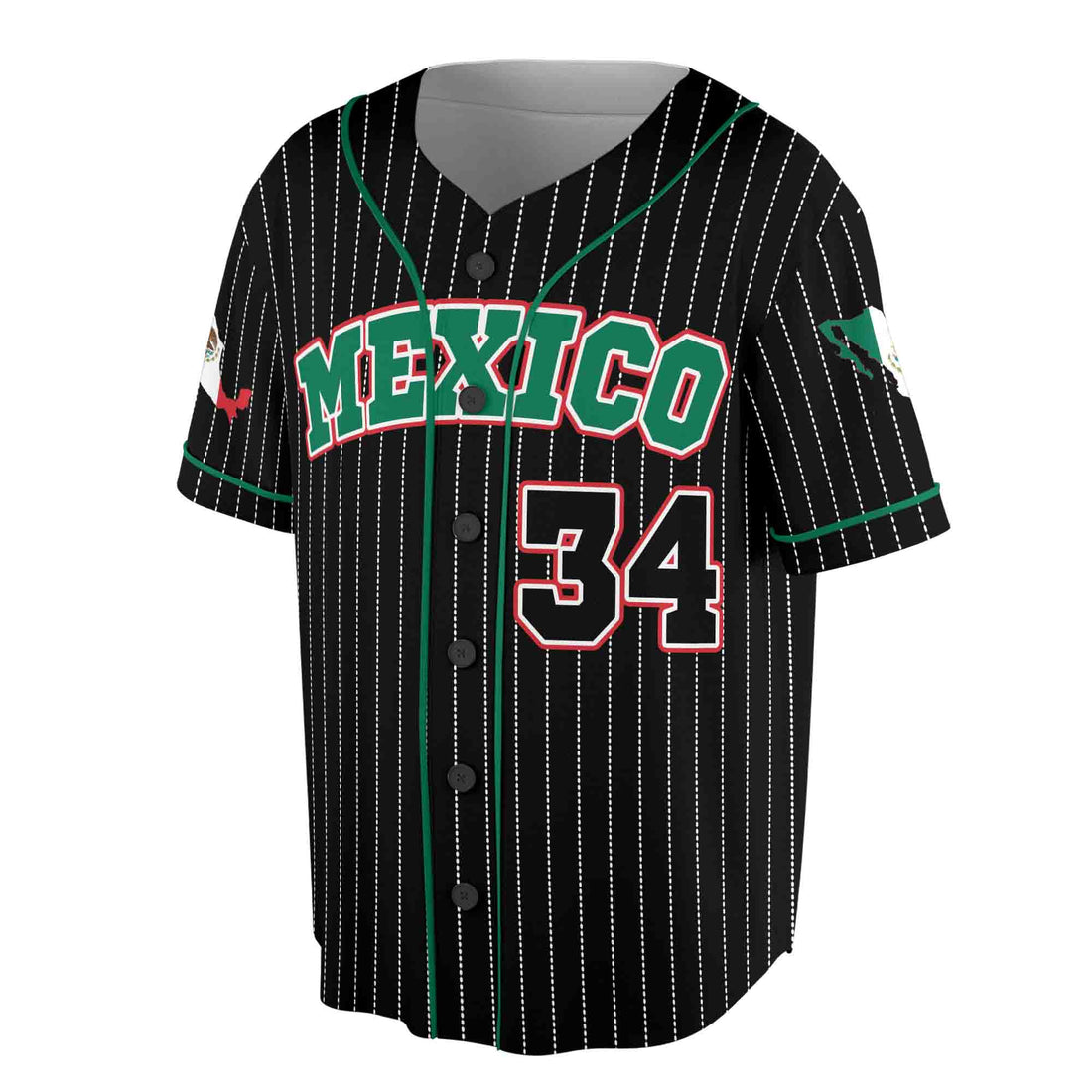 Personalized Name Number Mexico Lover Mexican Eagle Coat Of Arms Flag Baseball Jersey S-5XL