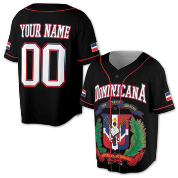 Personalized Name Number Dominican Republic Flag Dominicana Baseball Jersey S-5XL