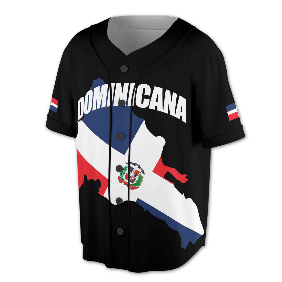 Personalize Name Number Dominican Republic Flag Dominicana Black Baseball Jersey S-5XL