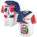 Customize Name Number Dominican Republic Flag Dominicana Baseball Jersey S-5XL