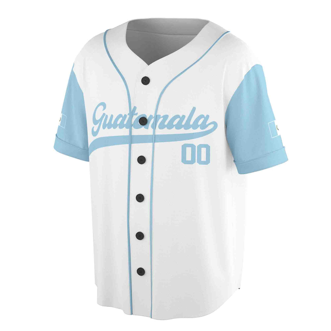Customized Name Number Guatemala Flag Coat of Arms White 3D Baseball Jersey Size S-5XL