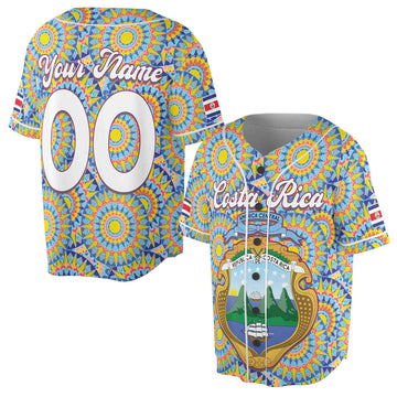 Personalized Name Costa Rica Flag Coat of Arms Triabl Art Baseball Jersey S-5XL