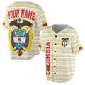 Personalize Name Number Colombia Flag Coat of Arms Tribal Pattern Baseball Jersey S-5XL