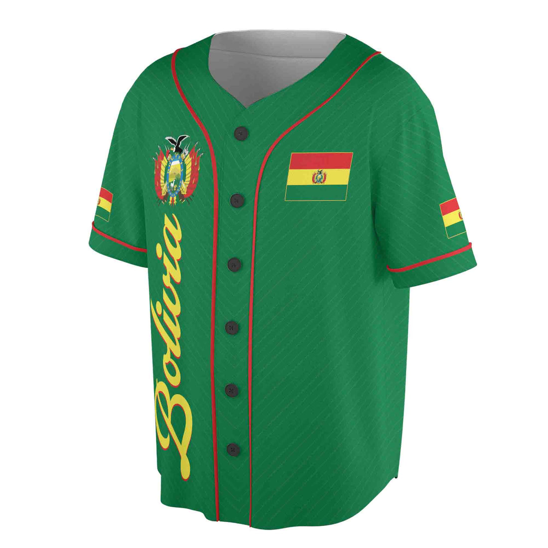 Customize Name Number Bolivia Flag Coat of Arms Patriotic 3D Baseball Jersey Size S-5XL