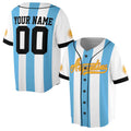 Customize Name Number Argentina Flag Coat of Arms Patriotic 3D Baseball Jersey Size S-5XL