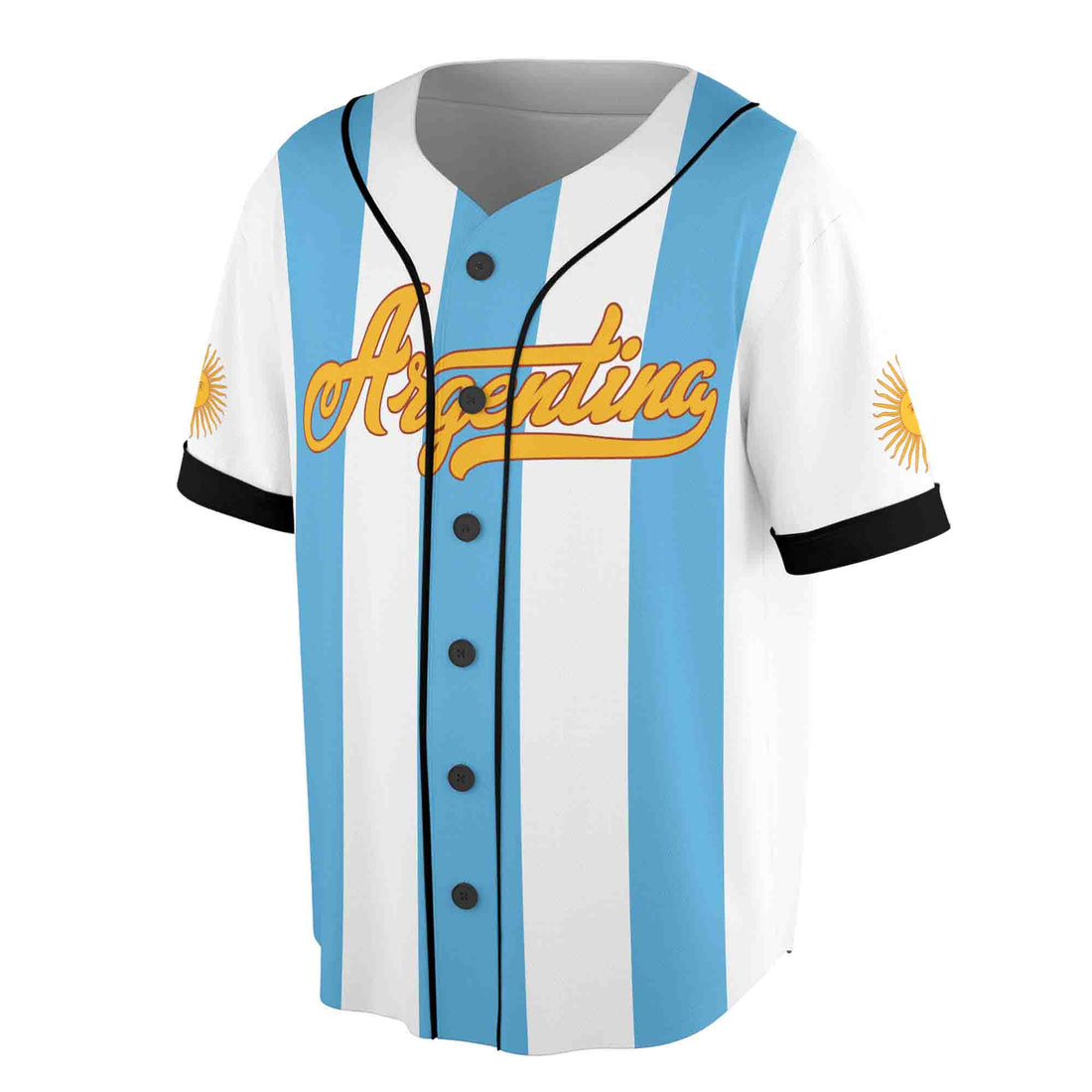 Customize Name Number Argentina Flag Coat of Arms Patriotic 3D Baseball Jersey Size S-5XL