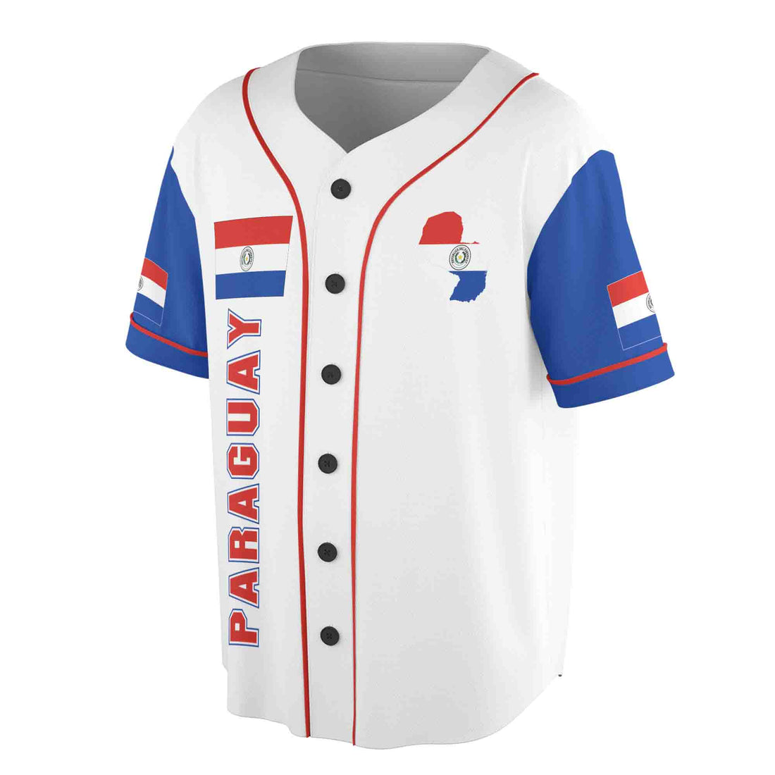 Customize Name Number Paraguay Flag Coat of Arms Patriotic 3D Baseball Jersey Size S-5XL