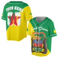 Personalize Name Number French Guiana Flag Coat of Arms Baseball Jersey S-5XL