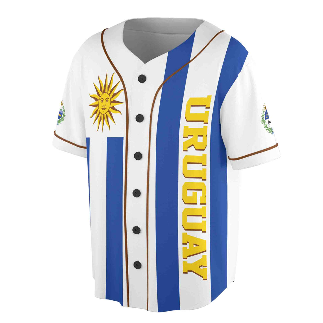 Personalized Name Number Uruguay Flag Coat of Arms Patriotic Baseball Jersey S-5XL