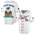 Personalized Name Number Haiti Flag Coat of Arms Patriotic Baseball Jersey S-5XL