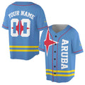 Personalized Name Number Aruba Flag Coat of Arms Patriotic Baseball Jersey S-5XL