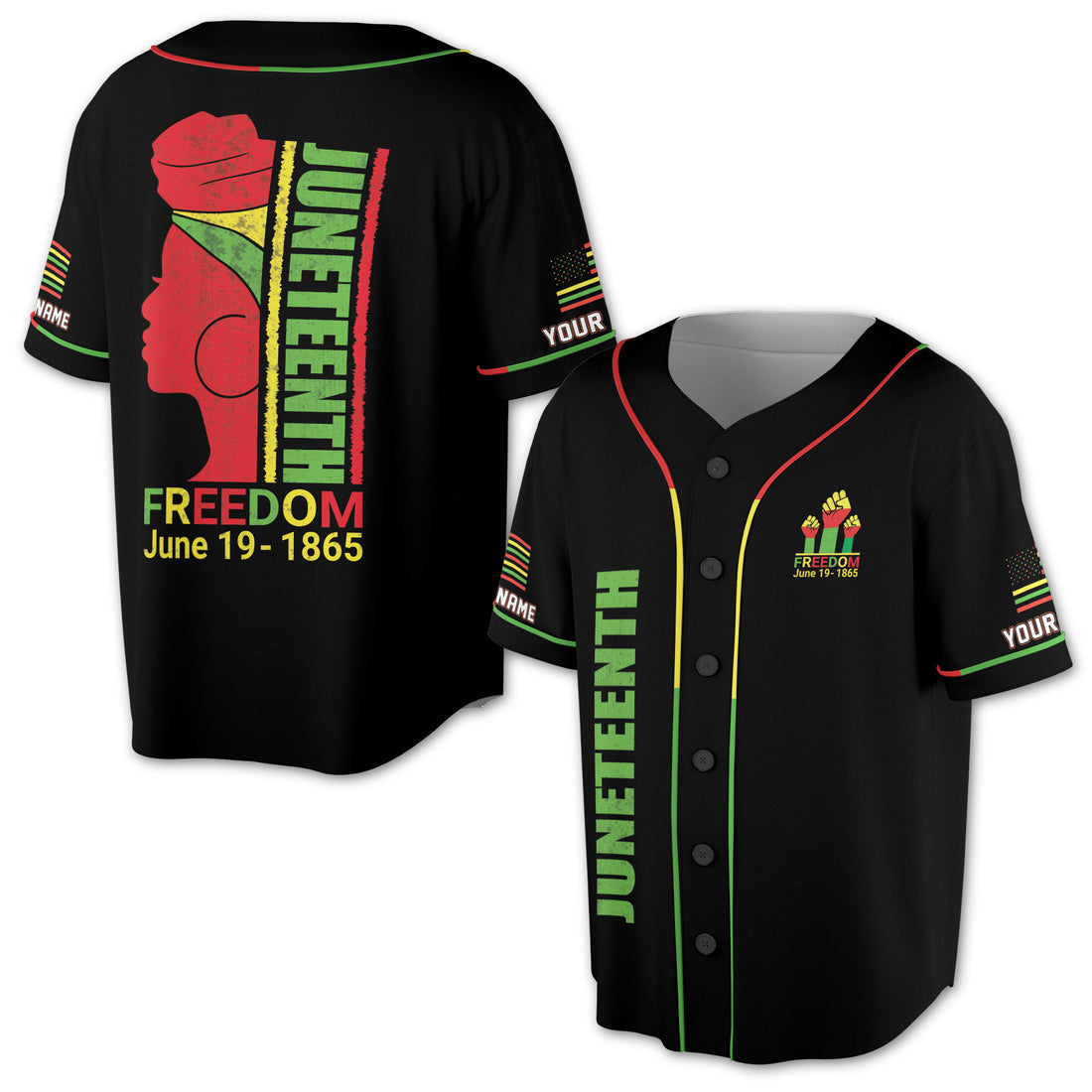 Black Women Black Pride Juneteenth Black Power American Baseball Jersey Shirt