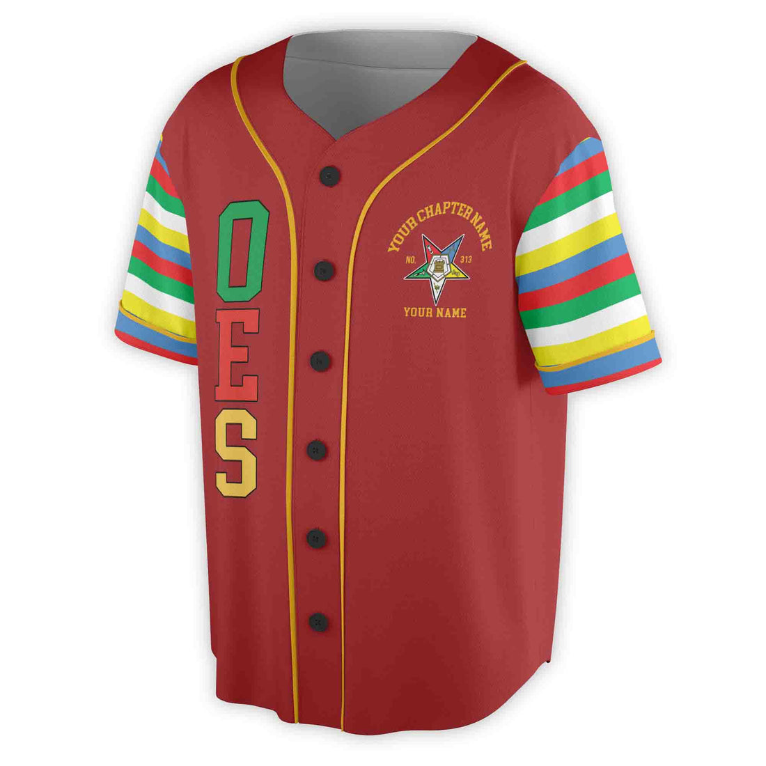Custom Name Chapter Order of the Eastern Star Masonic OES Unisex Baseball Jersey S-5XL