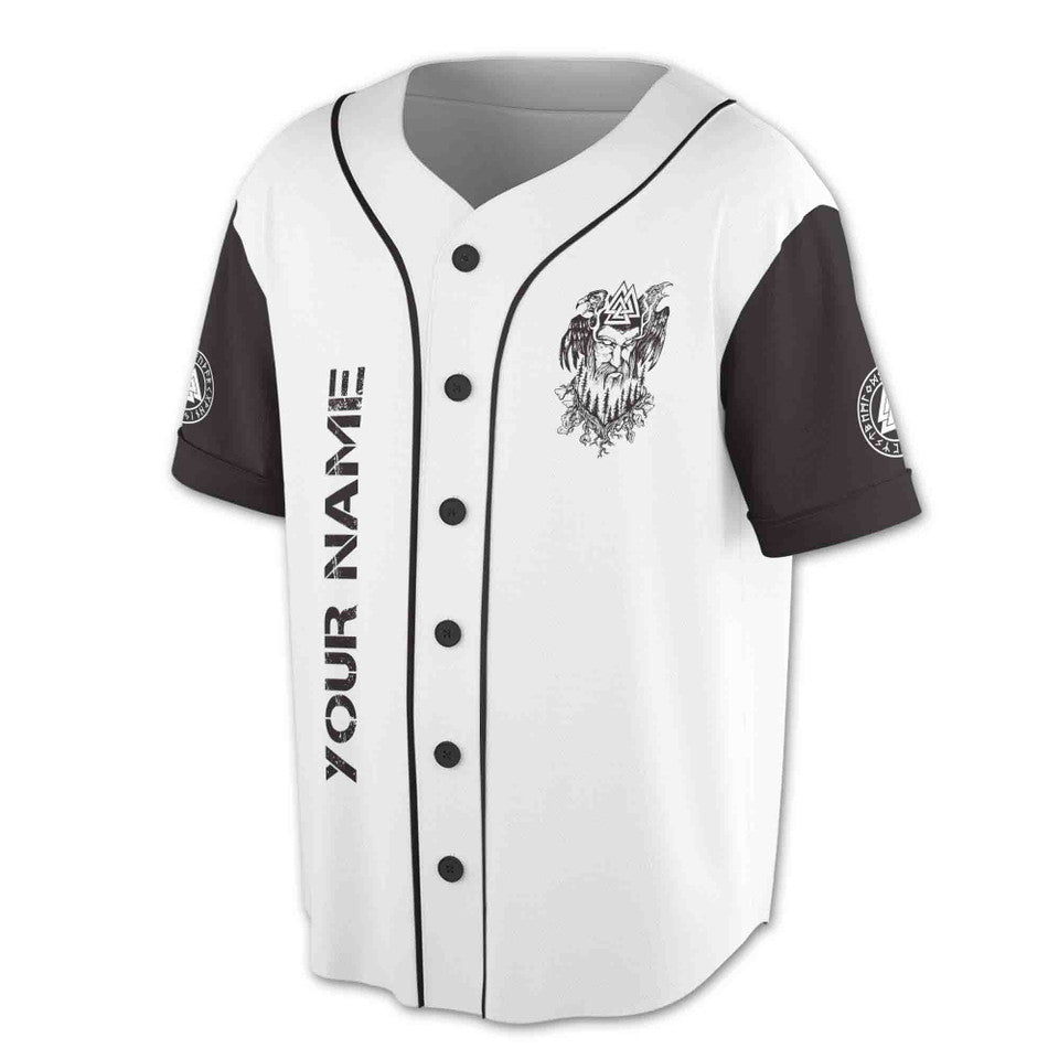 Custom Odin Viking Raven Runer Baseball Jersey S-5XL