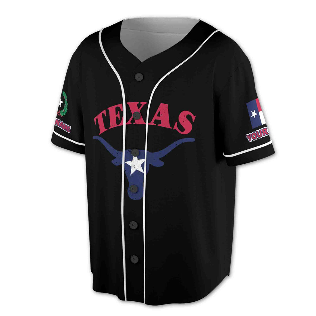 Southern Roots Texas Flag Texas Coat of Arms Baseball Jersey S-5XL