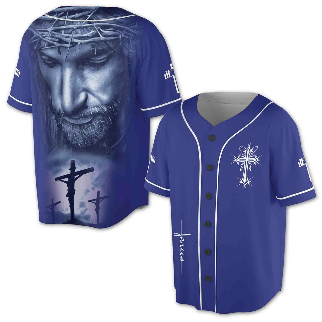 The Darkness Of Jesus Christ Blue Shirt Baseball Jersey S-5XL