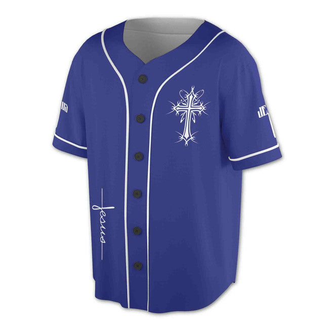 The Darkness Of Jesus Christ Blue Shirt Baseball Jersey S-5XL