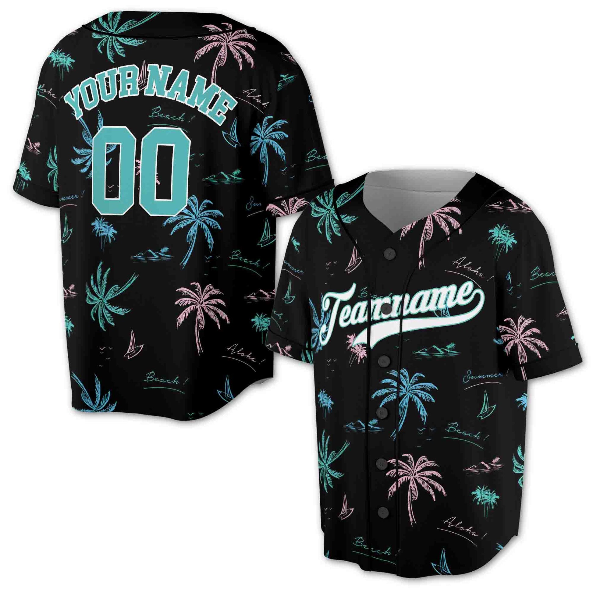 Personalized Aloha Beach It's Summertime Baseball Jerseys-5XL