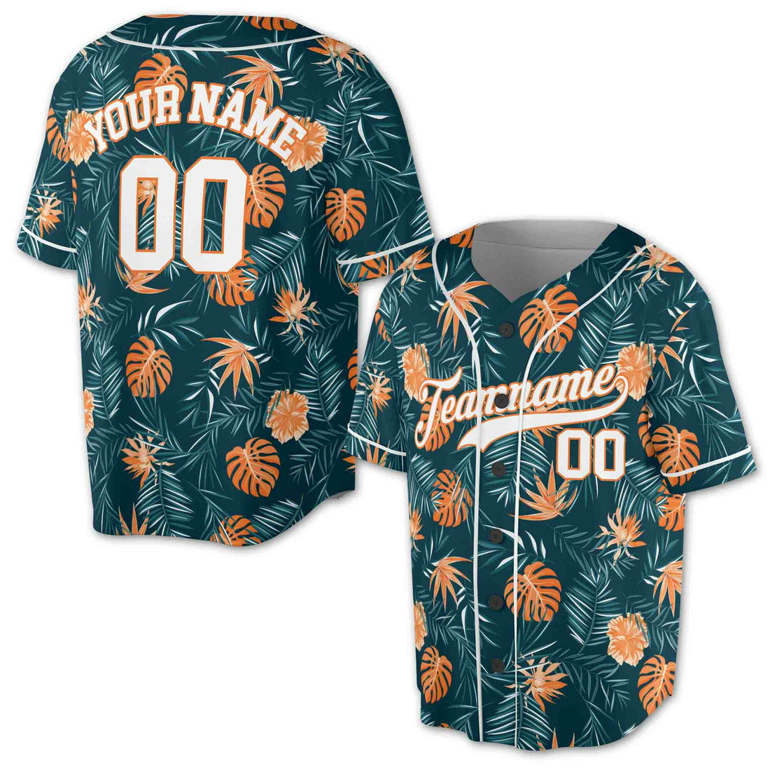 Personalized Relax Leaf Floral Baseball Jersey S-5XL