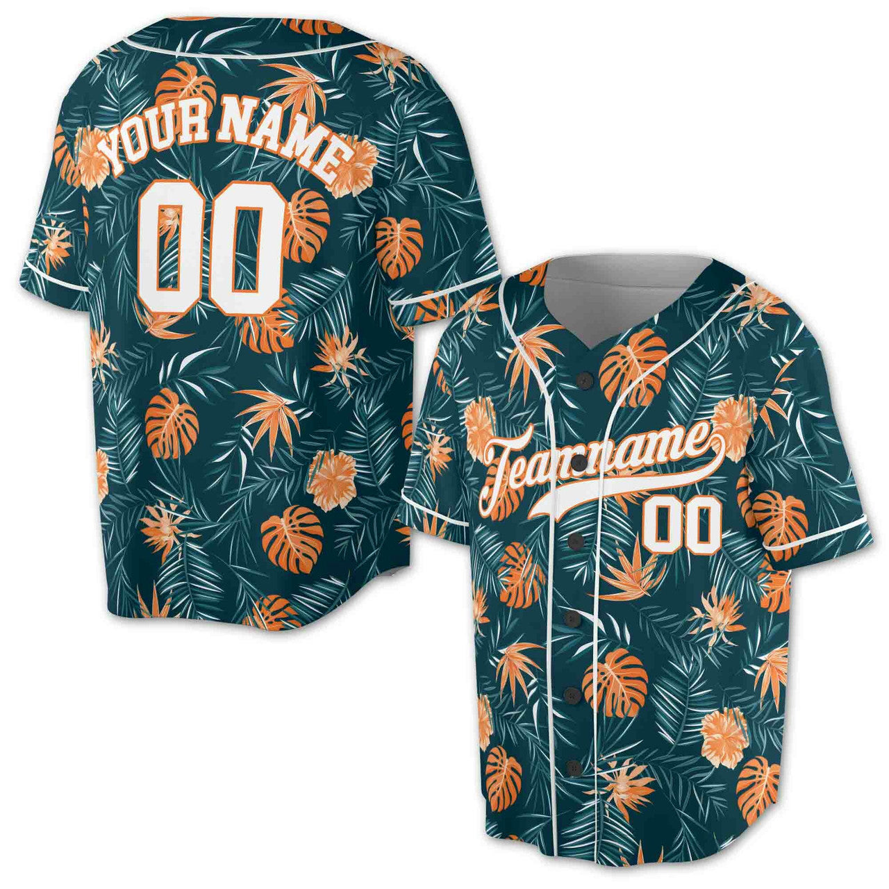 Personalized Relax Leaf Floral Baseball Jersey S-5XL