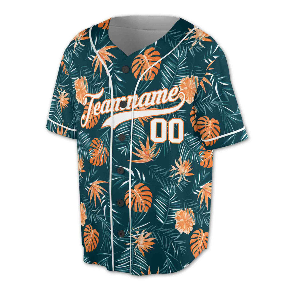 Personalized Relax Leaf Floral Baseball Jersey S-5XL