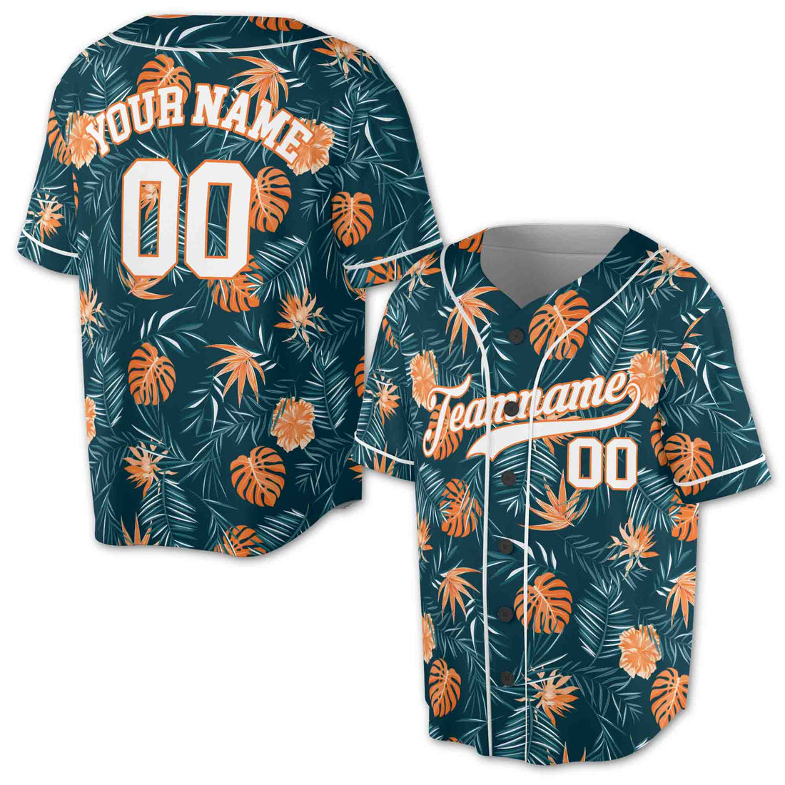 Personalized Relax Pattern With Leaf and Floral Baseball Jersey S-5XL
