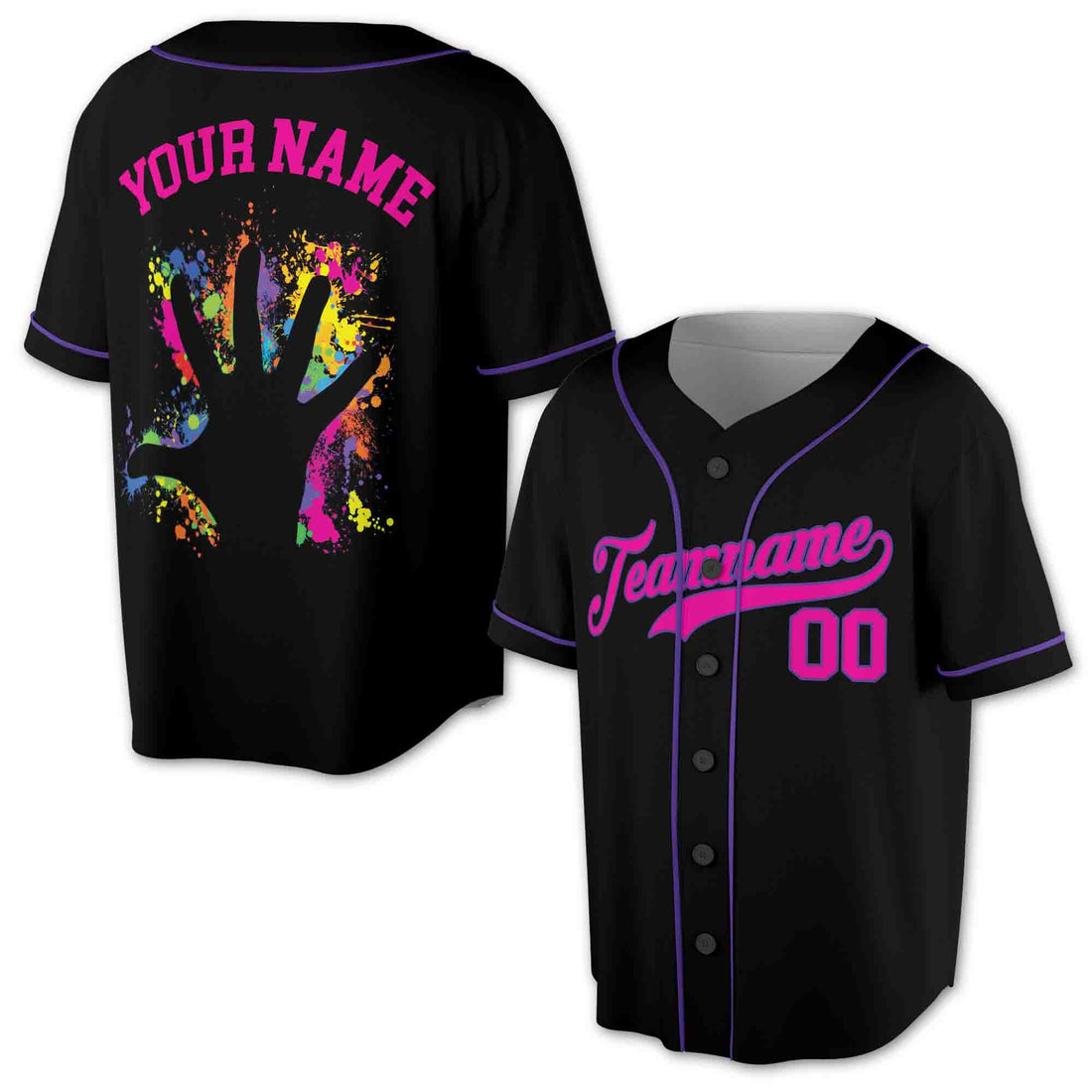 Personalized Spatter Colorful Color In Your Hand Baseball Jersey S-5XL