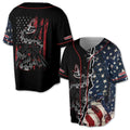 Retro America Flag Patriotic Dark Snake On Gun Baseball Jersey S-5XL