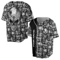 Custom Name Nightmare Screaming Skull Baseball Jersey S-5XL