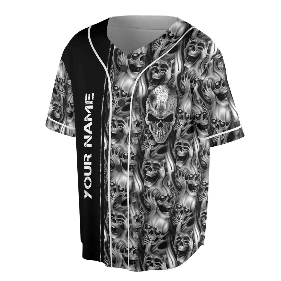 Custom Name Nightmare Screaming Skull Baseball Jersey S-5XL