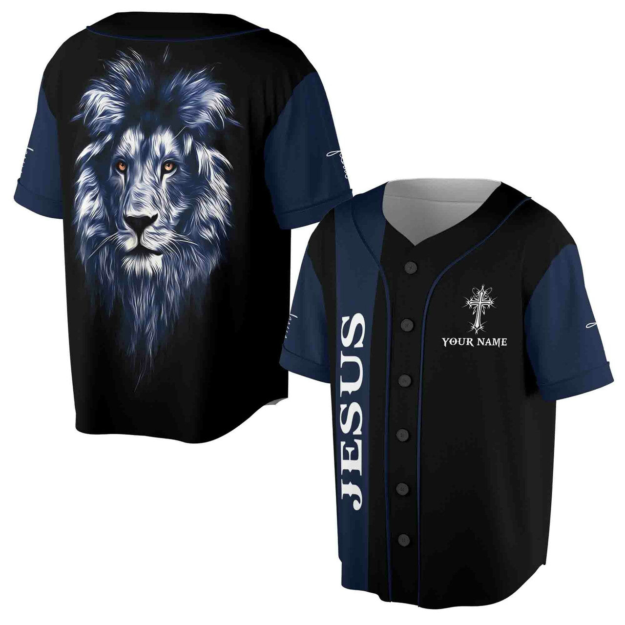 Custom Name Lion Of Judah Jesus Baseball Jersey S-5XL