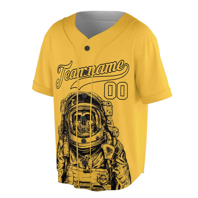 Personalized Grunge Skull Astronaut Baseball Jersey S-5XL