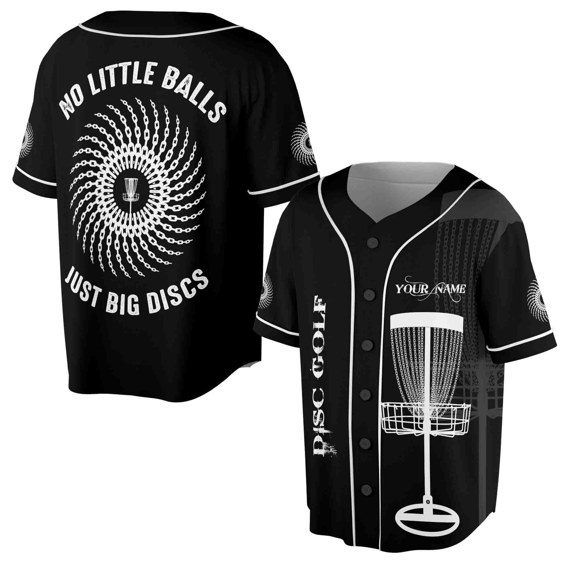 Custom Name No Little Balls Just Big Discs Disc Golf Baseball Jersey S-5XL