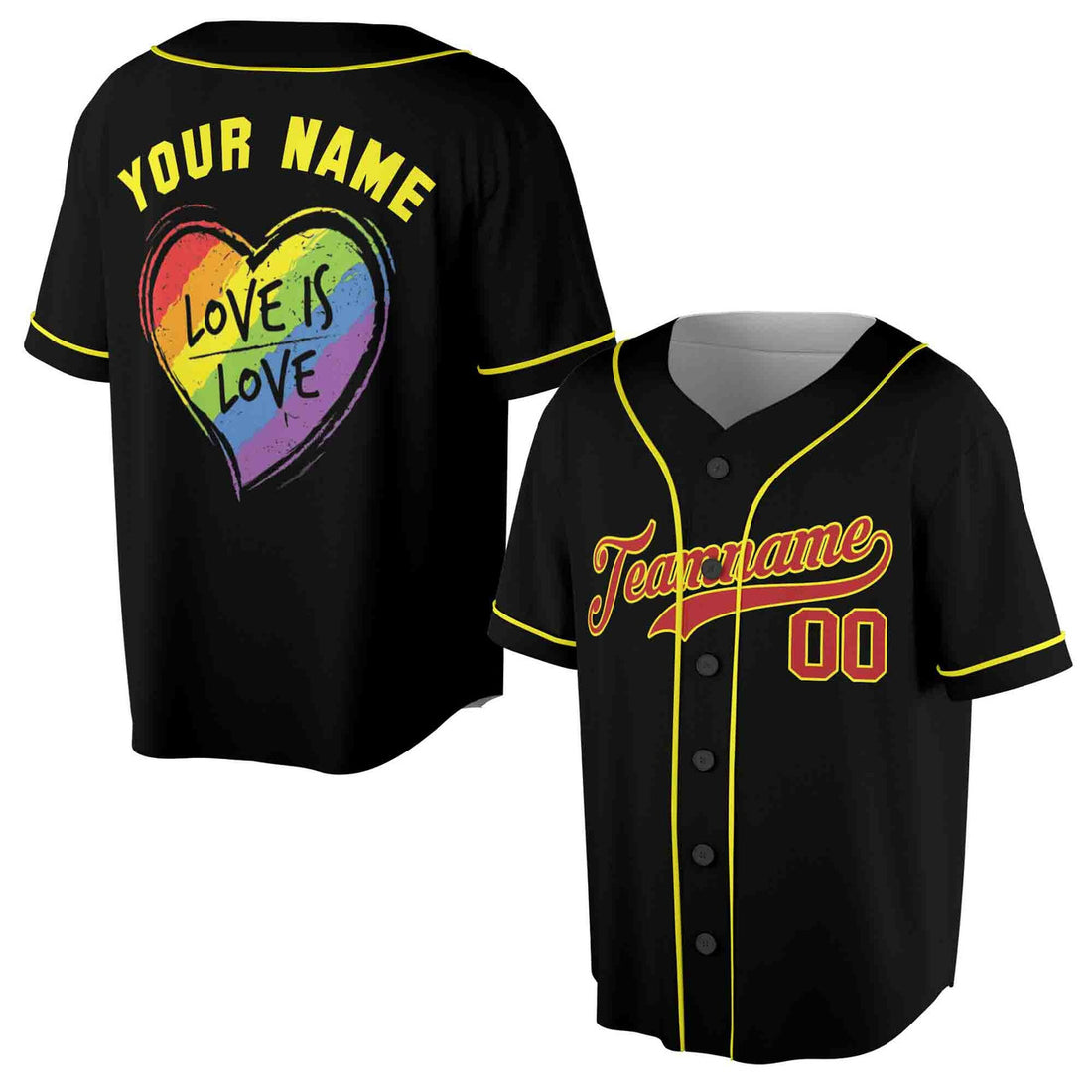 Personalized Love Is Love Pride Jersey Baseball Jersey S-5XL
