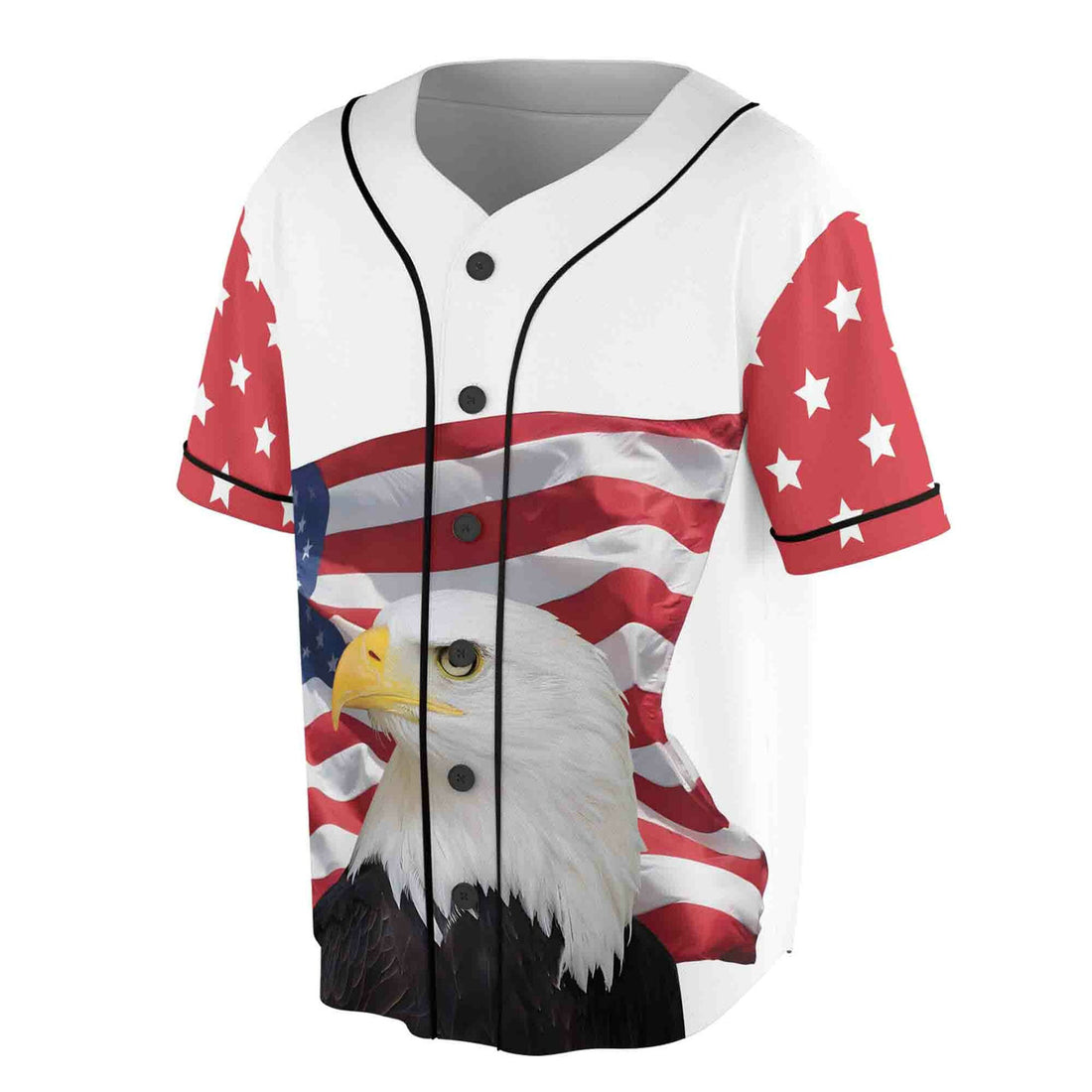 Personalized Patriotic American Flag Baseball Jersey S-5XL