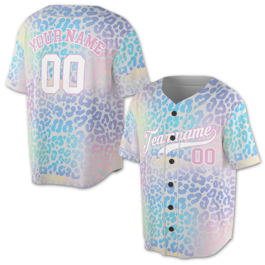Personalized Funny Pastel Leopard Pattern Custom Baseball Jersey S-5XL
