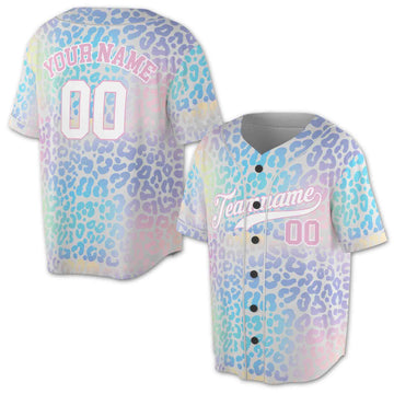 Personalized Funny Pastel Leopard Pattern Custom Baseball Jersey S-5XL